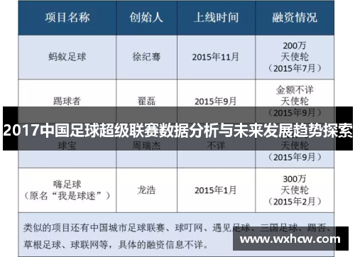 2017中国足球超级联赛数据分析与未来发展趋势探索