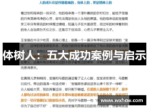 体树人：五大成功案例与启示